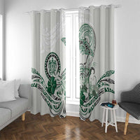 Polynesian Manta Ray Window Curtain Green Floral Turtle Tattoo LT9 With Grommets Green - Polynesian Pride