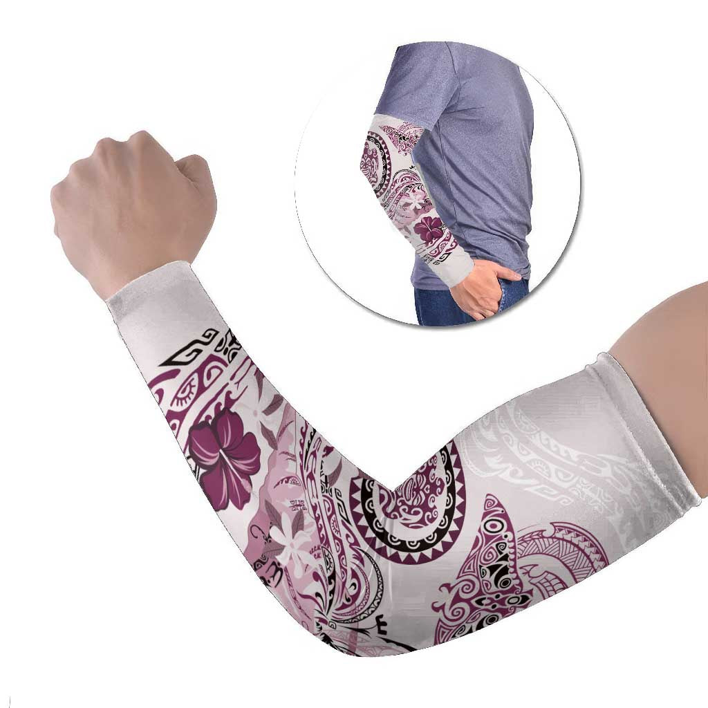 Polynesian Manta Ray Arm Sleeves Pink Floral Turtle Tattoo LT9 Set of 2 Pink - Polynesian Pride