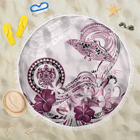 Polynesian Manta Ray Beach Blanket Pink Floral Turtle Tattoo LT9 One Size 150cm Pink - Polynesian Pride