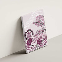 Polynesian Manta Ray Canvas Wall Art Pink Floral Turtle Tattoo LT9 - Polynesian Pride