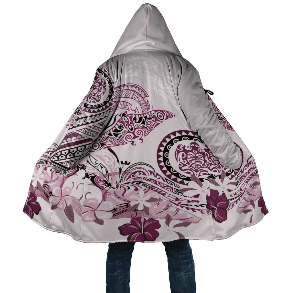Polynesian Manta Ray Cloak Pink Floral Turtle Tattoo LT9 Unisex Pink - Polynesian Pride