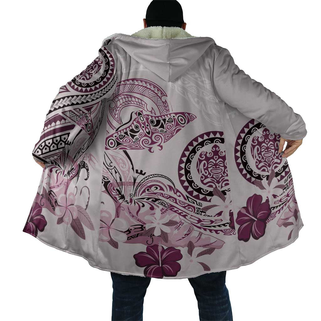 Polynesian Manta Ray Cloak Pink Floral Turtle Tattoo LT9 - Polynesian Pride