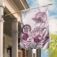 Polynesian Manta Ray Garden Flag Pink Floral Turtle Tattoo LT9 House Flag Pink - Polynesian Pride