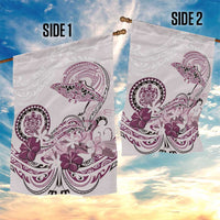 Polynesian Manta Ray Garden Flag Pink Floral Turtle Tattoo LT9 - Polynesian Pride