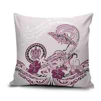 Polynesian Manta Ray Pillow Cover Pink Floral Turtle Tattoo LT9 Pink - Polynesian Pride