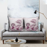 Polynesian Manta Ray Pillow Cover Pink Floral Turtle Tattoo LT9 - Polynesian Pride