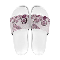 Polynesian Manta Ray Slide Sandals Pink Floral Turtle Tattoo LT9 Pink - Polynesian Pride