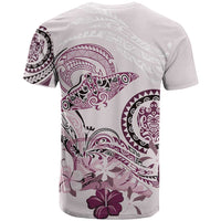 Polynesian Manta Ray T Shirt Pink Floral Turtle Tattoo LT9 - Polynesian Pride
