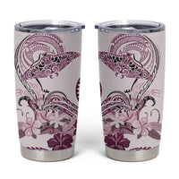 Polynesian Manta Ray Tumbler Cup Pink Floral Turtle Tattoo LT9 Pink - Polynesian Pride
