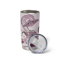 Polynesian Manta Ray Tumbler Cup Pink Floral Turtle Tattoo LT9 - Polynesian Pride