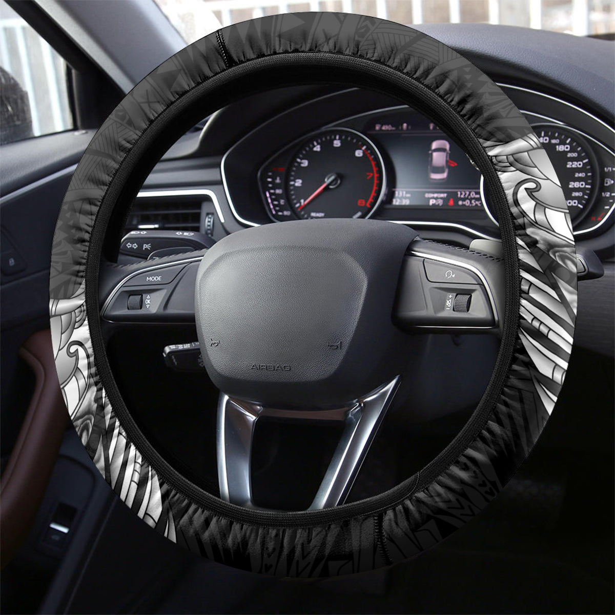New Zealand Rugby Steering Wheel Cover Black Haka Dance With NZ Champions History LT9 - Polynesian Pride