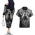 Custom New Zealand Rugby Couples Matching Off The Shoulder Long Sleeve Dress and Hawaiian Shirt Black Haka Dance With NZ Champions History LT9 - Polynesian Pride