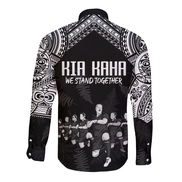 NZ Rugby Long Sleeve Button Shirt Kapa Opango Maori Haka With Years of ...