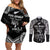 Custom NZ Rugby Couples Matching Off Shoulder Short Dress and Long Sleeve Button Shirt Kapa Opango Maori Haka With Years of The All Black Champions LT9 Black - Polynesian Pride