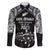 Custom NZ Rugby Family Matching Off Shoulder Long Sleeve Dress and Hawaiian Shirt Kapa Opango Maori Haka With Years of The All Black Champions LT9 Dad's Shirt - Long Sleeve Black - Polynesian Pride