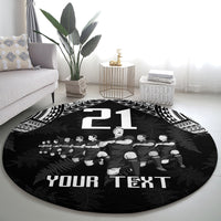 Custom NZ Rugby Round Carpet Kapa Opango Maori Haka With Years of The All Black Champions LT9 - Polynesian Pride