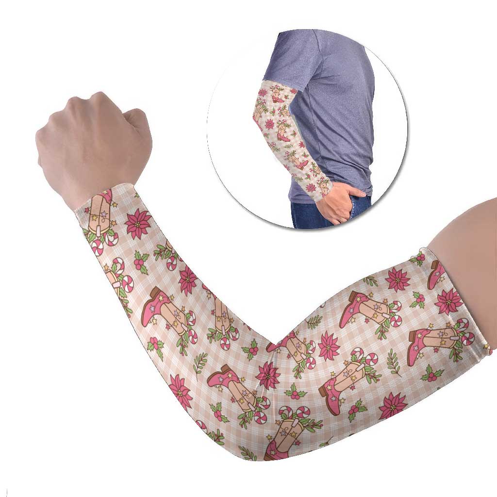 Beige Paniolo Palaka Hawaiian Cowgirl Christmas Arm Sleeves LT9 Set of 2 Beige - Polynesian Pride