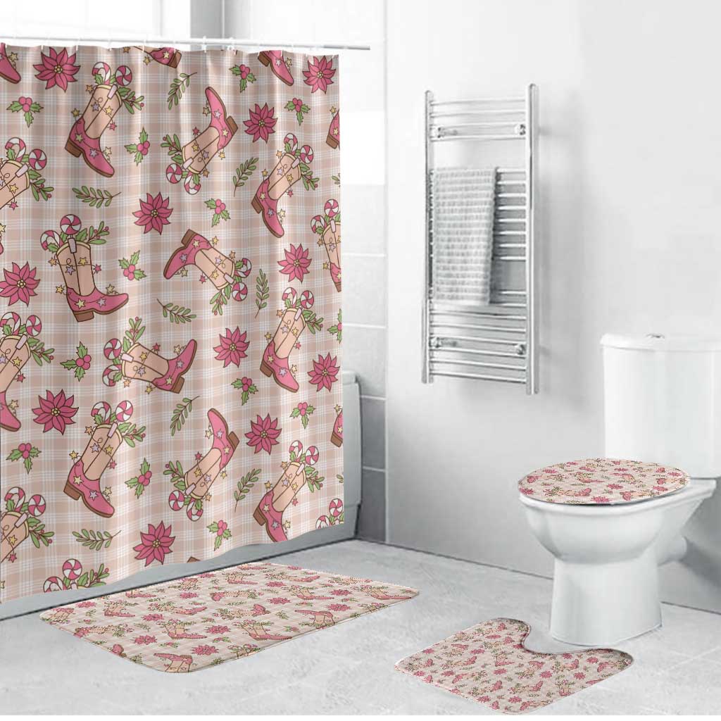 Beige Paniolo Palaka Hawaiian Cowgirl Christmas Bathroom Set LT9 Bathroom Set (4 pcs) Beige - Polynesian Pride