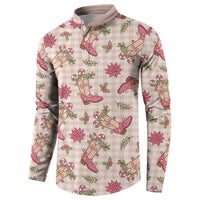 Beige Paniolo Palaka Hawaiian Cowgirl Christmas Button Sweatshirt LT9 - Polynesian Pride