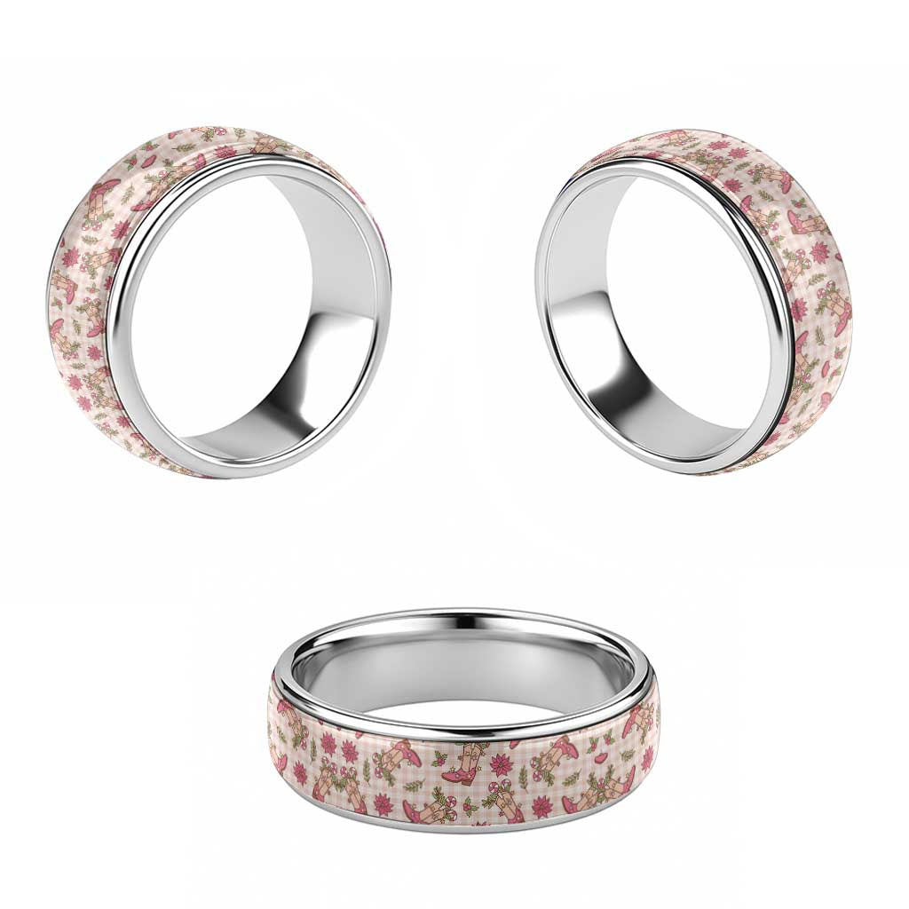 Beige Paniolo Palaka Hawaiian Cowgirl Christmas Classic Ring LT9 - Polynesian Pride