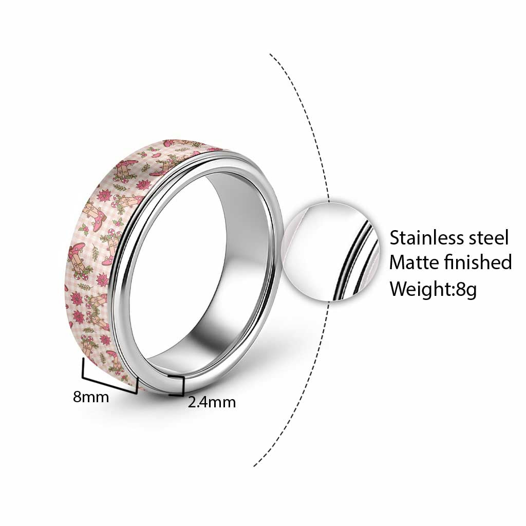 Beige Paniolo Palaka Hawaiian Cowgirl Christmas Classic Ring LT9 - Polynesian Pride