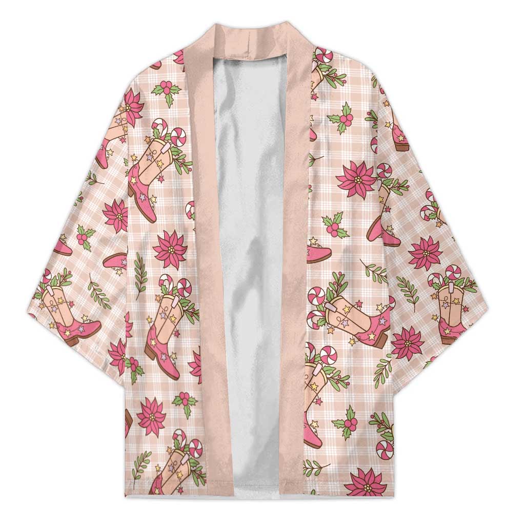 Beige Paniolo Palaka Hawaiian Cowgirl Christmas Kimono LT9 Unisex Beige - Polynesian Pride
