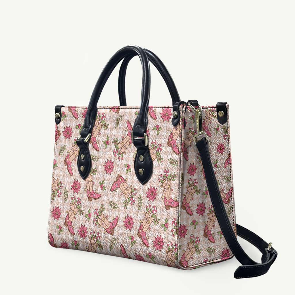 Beige Paniolo Palaka Hawaiian Cowgirl Christmas Leather Bag LT9 Beige - Polynesian Pride