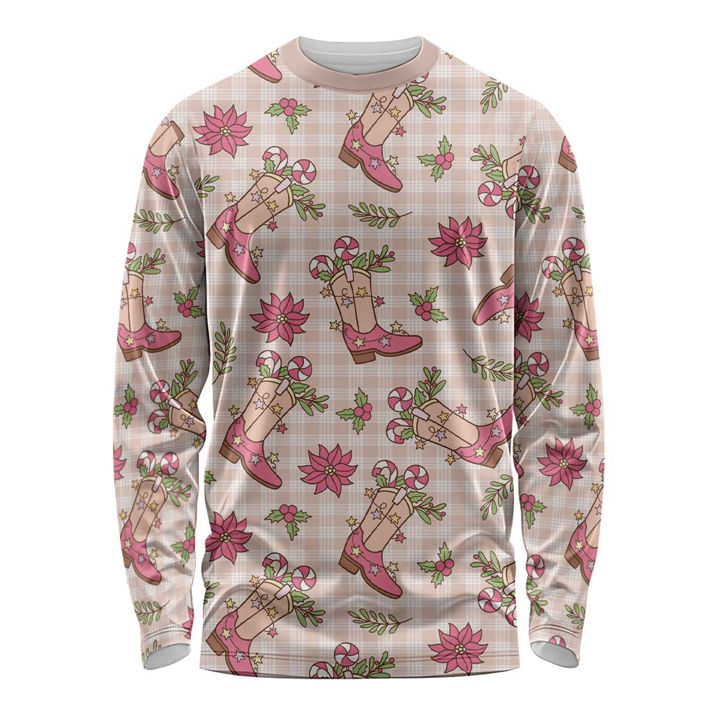 Beige Paniolo Palaka Hawaiian Cowgirl Christmas Long Sleeve Shirt LT9 Unisex Beige - Polynesian Pride