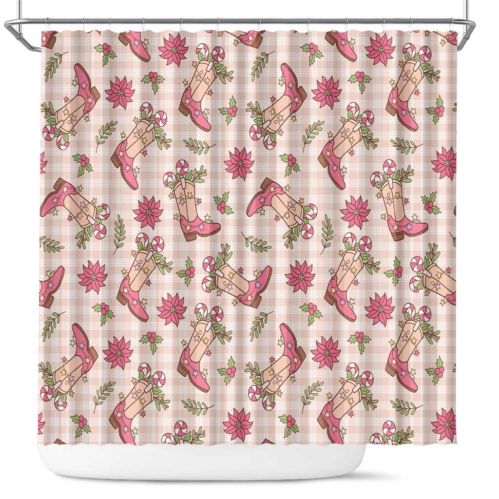Beige Paniolo Palaka Hawaiian Cowgirl Christmas Shower Curtain LT9 Beige - Polynesian Pride