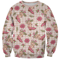 Beige Paniolo Palaka Hawaiian Cowgirl Christmas Sweatshirt LT9 Unisex Beige - Polynesian Pride