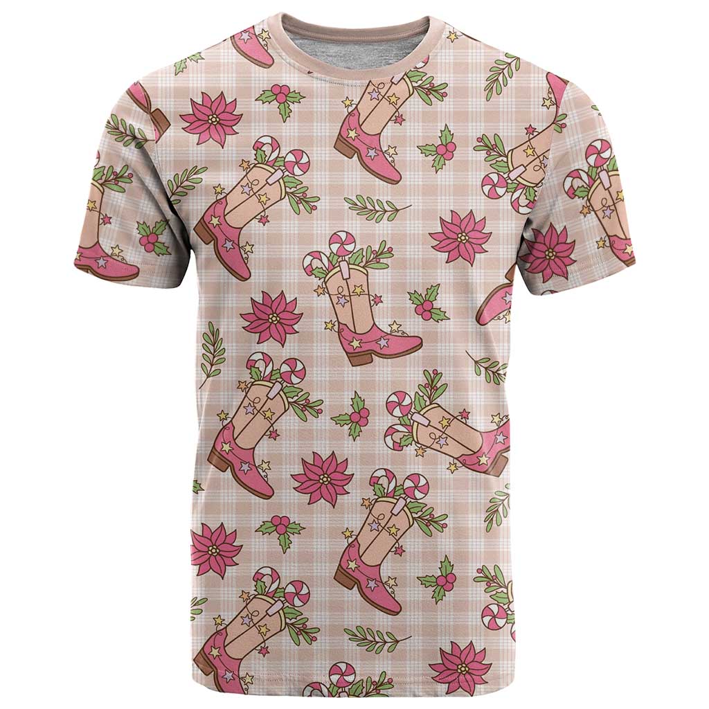Beige Paniolo Palaka Hawaiian Cowgirl Christmas T Shirt LT9 Beige - Polynesian Pride