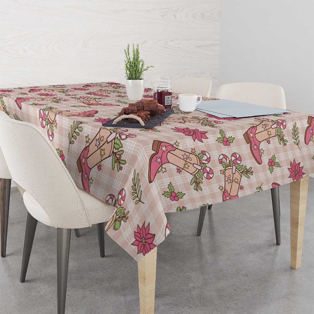 Beige Paniolo Palaka Hawaiian Cowgirl Christmas Tablecloth LT9 - Polynesian Pride