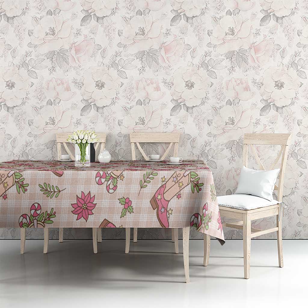 Beige Paniolo Palaka Hawaiian Cowgirl Christmas Tablecloth LT9 - Polynesian Pride