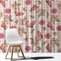 Beige Paniolo Palaka Hawaiian Cowgirl Christmas Window Curtain LT9 - Polynesian Pride