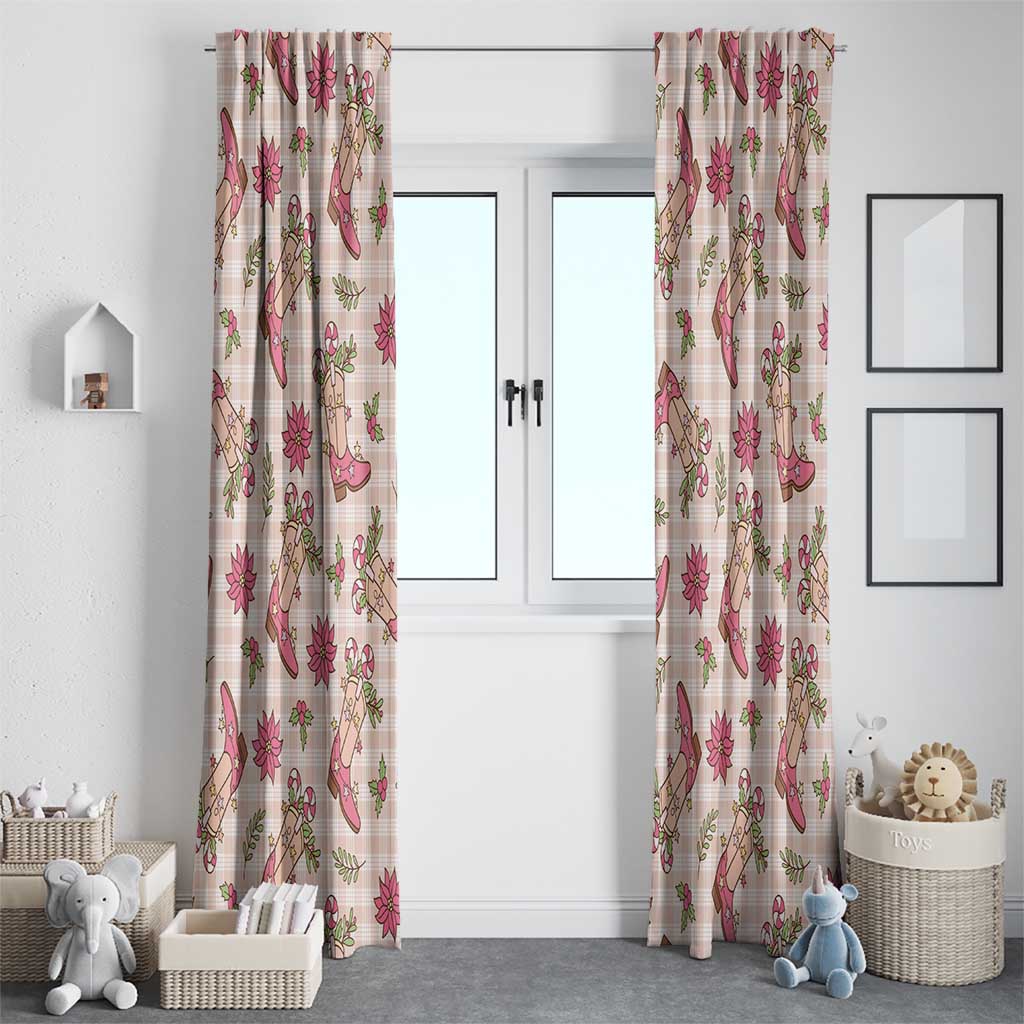 Beige Paniolo Palaka Hawaiian Cowgirl Christmas Window Curtain LT9 - Polynesian Pride