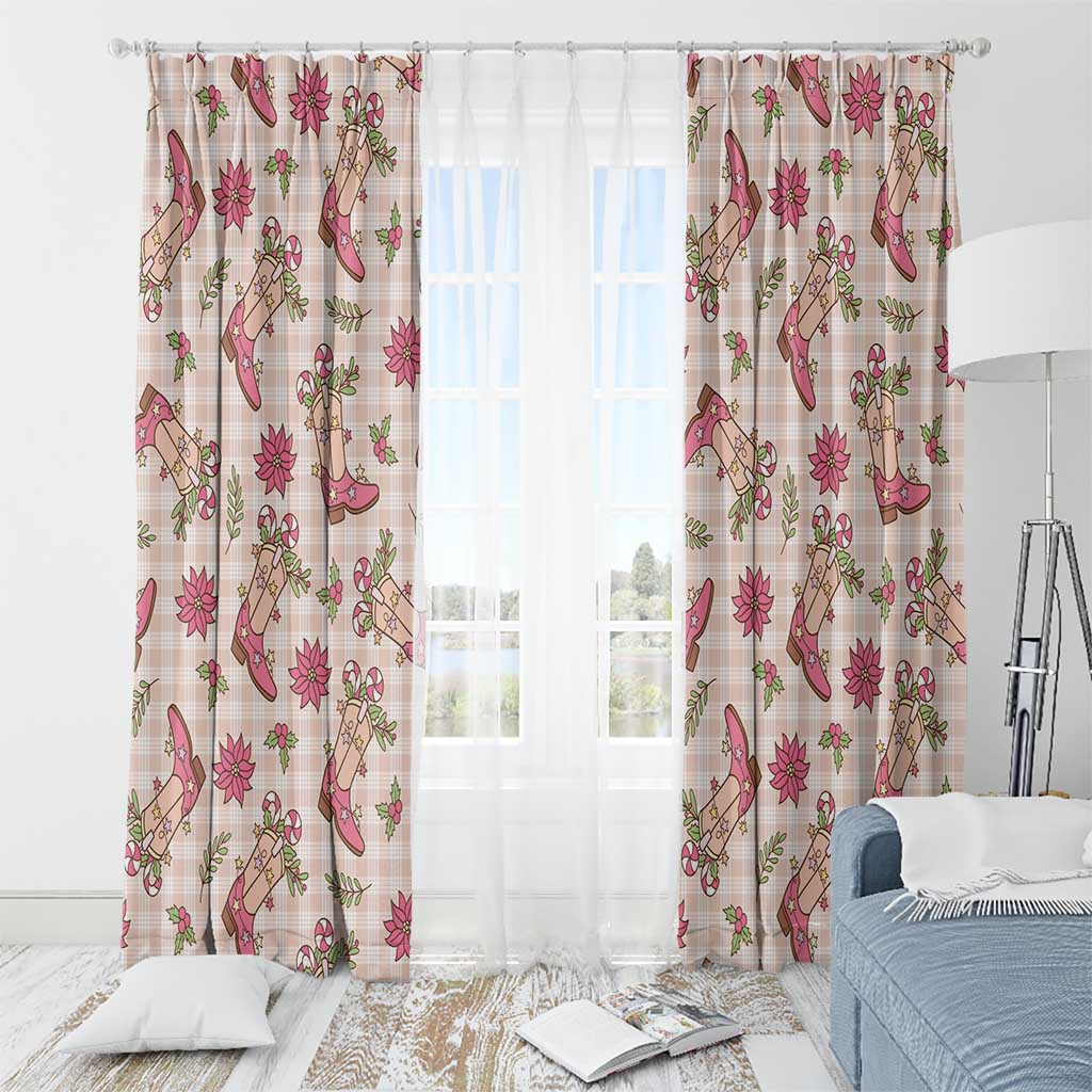 Beige Paniolo Palaka Hawaiian Cowgirl Christmas Window Curtain LT9 - Polynesian Pride