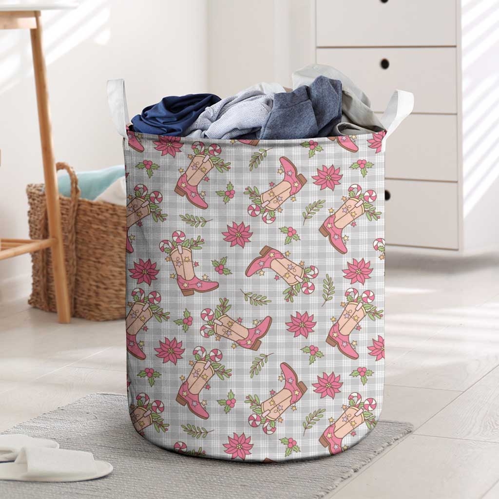 Gray Paniolo Palaka Hawaiian Cowgirl Christmas Laundry Basket LT9 Gray - Polynesian Pride