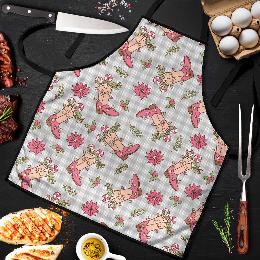 Gray Paniolo Palaka Hawaiian Cowgirl Christmas Apron LT9 Gray - Polynesian Pride