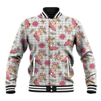Gray Paniolo Palaka Hawaiian Cowgirl Christmas Baseball Jacket LT9 Unisex Gray - Polynesian Pride