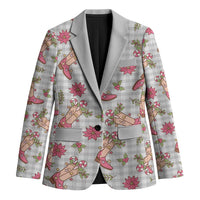 Gray Paniolo Palaka Hawaiian Cowgirl Christmas Blazer LT9 Unisex Gray - Polynesian Pride