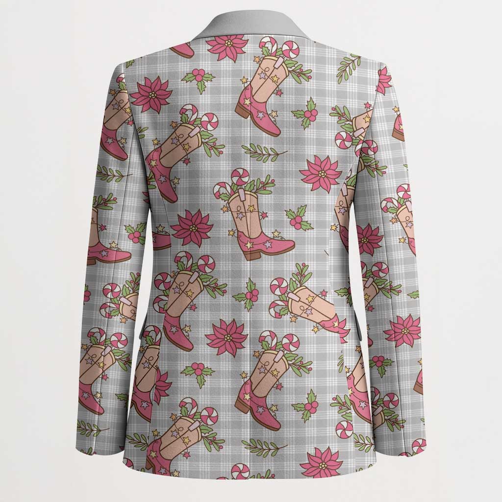 Gray Paniolo Palaka Hawaiian Cowgirl Christmas Blazer LT9 - Polynesian Pride