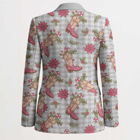 Gray Paniolo Palaka Hawaiian Cowgirl Christmas Blazer LT9 - Polynesian Pride