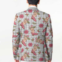 Gray Paniolo Palaka Hawaiian Cowgirl Christmas Blazer LT9 - Polynesian Pride