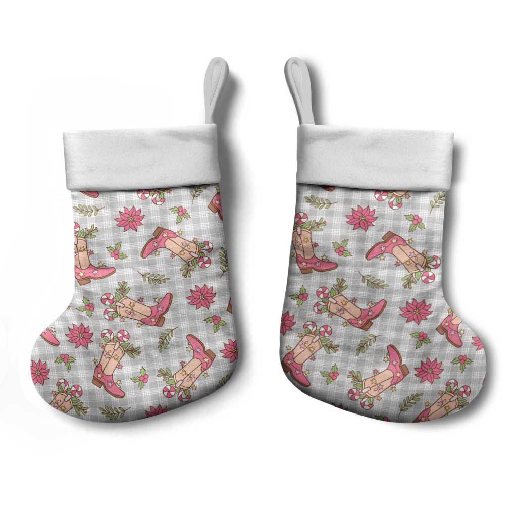 Gray Paniolo Palaka Hawaiian Cowgirl Christmas Stocking LT9 - Polynesian Pride