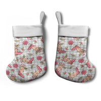 Gray Paniolo Palaka Hawaiian Cowgirl Christmas Stocking LT9 - Polynesian Pride