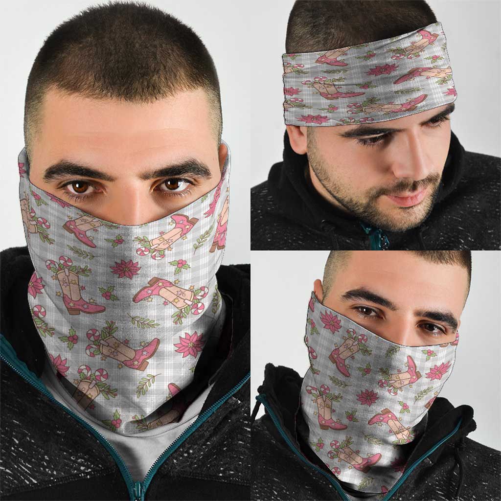 Gray Paniolo Palaka Hawaiian Cowgirl Christmas Neck Gaiter LT9 - Polynesian Pride