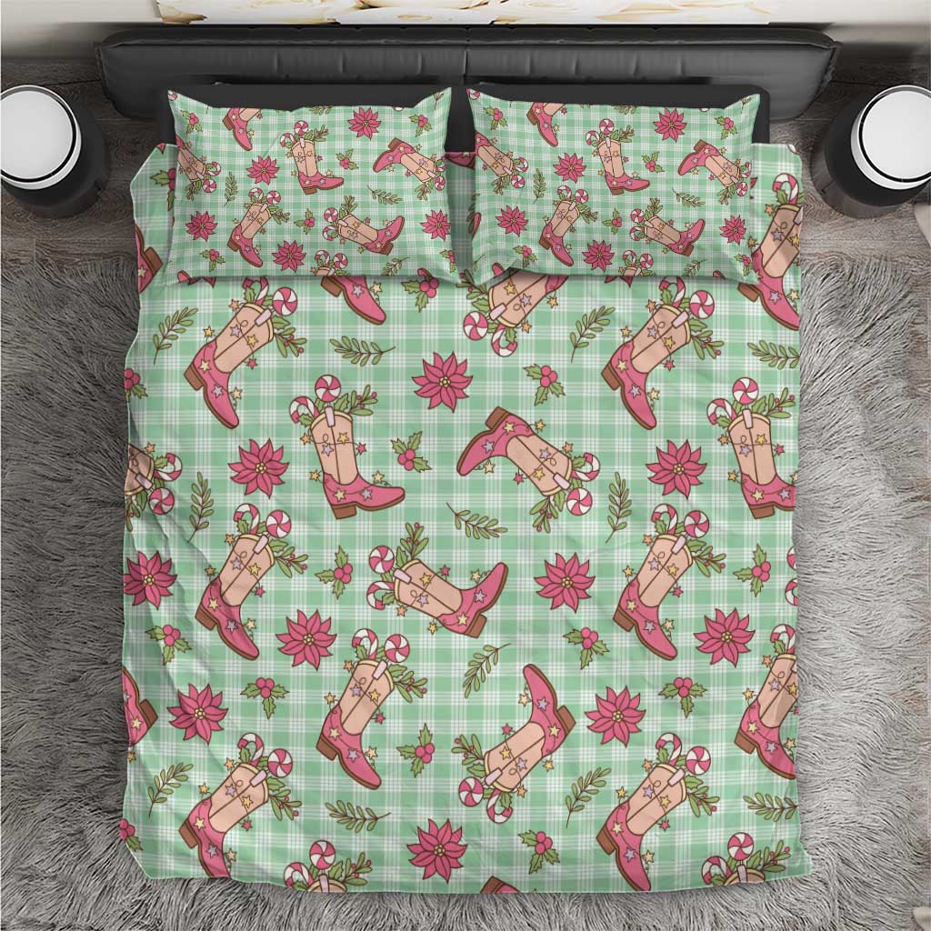 Green Paniolo Palaka Hawaiian Cowgirl Christmas Bedding Set LT9 Green - Polynesian Pride