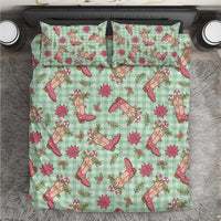 Green Paniolo Palaka Hawaiian Cowgirl Christmas Bedding Set LT9 Green - Polynesian Pride