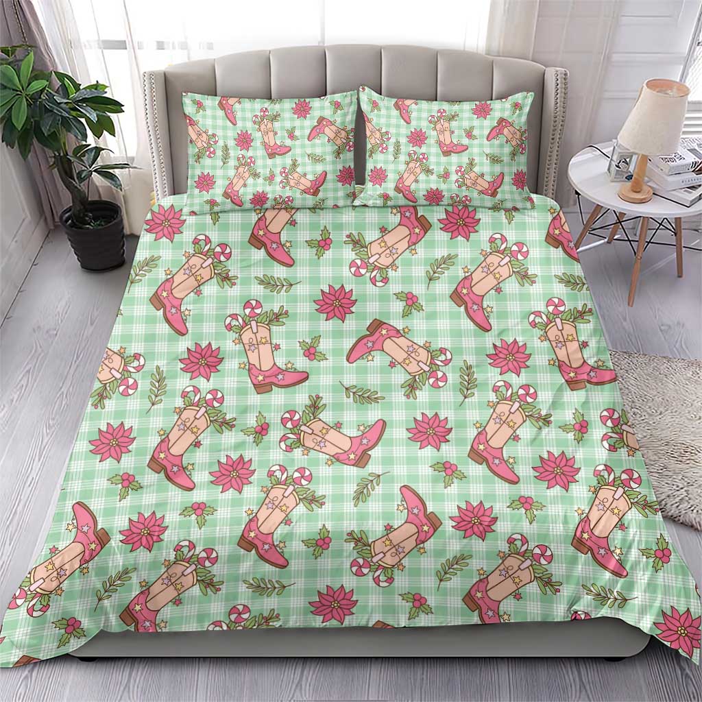 Green Paniolo Palaka Hawaiian Cowgirl Christmas Bedding Set LT9 - Polynesian Pride