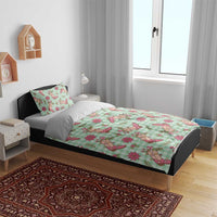 Green Paniolo Palaka Hawaiian Cowgirl Christmas Bedding Set LT9 - Polynesian Pride
